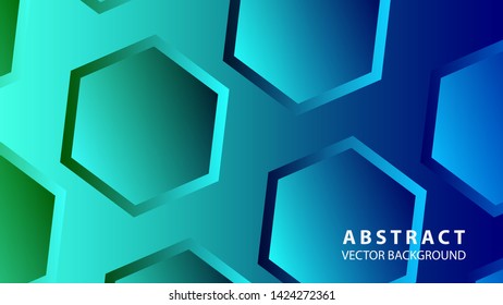 Abstract hexagon background with gradient color . Technology polygonal design . Vector 
