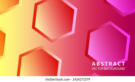 Abstract hexagon background with gradient color . Technology polygonal design . Vector 