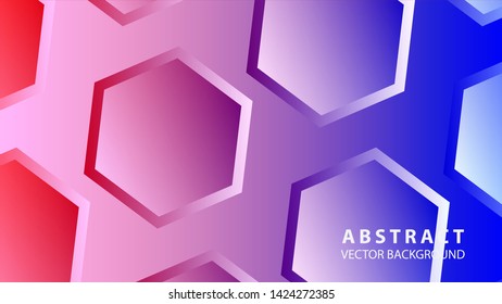 Abstract hexagon background with gradient color . Technology polygonal design . Vector 