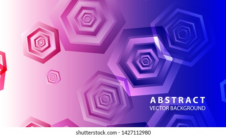 Abstract hexagon background with gradient color . Technology polygonal design . Vector 