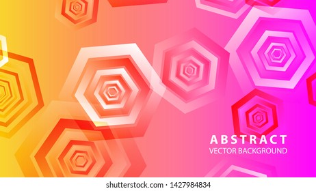 Abstract hexagon background with gradient color . Technology polygonal design . Vector 