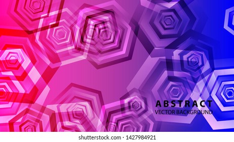 Abstract hexagon background with gradient color . Technology polygonal design . Vector 