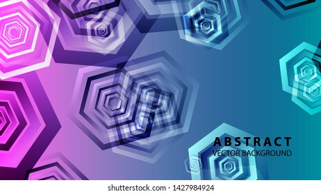 Abstract hexagon background with gradient color . Technology polygonal design . Vector 