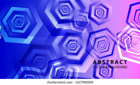 Abstract hexagon background with gradient color . Technology polygonal design . Vector 