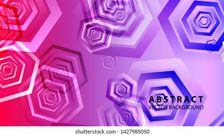 Abstract hexagon background with gradient color . Technology polygonal design . Vector 