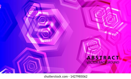 Abstract hexagon background with gradient color . Technology polygonal design . Vector 