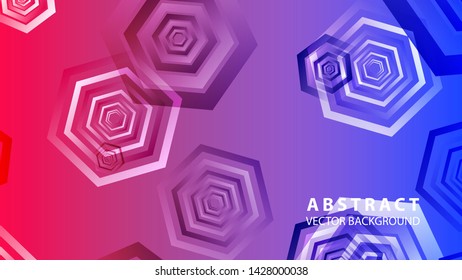 Abstract hexagon background with gradient color . Technology polygonal design . Vector 