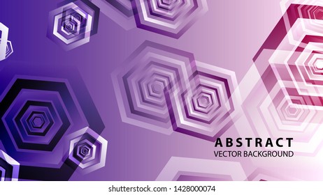 Abstract hexagon background with gradient color . Technology polygonal design . Vector 