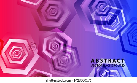 Abstract hexagon background with gradient color . Technology polygonal design . Vector 