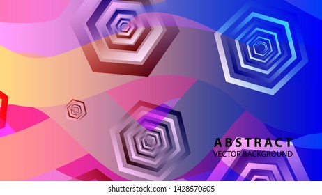 Abstract hexagon background with gradient color . Technology polygonal design . Vector 