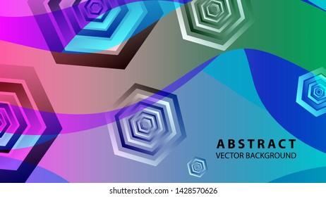 Abstract hexagon background with gradient color . Technology polygonal design . Vector 