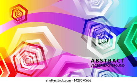Abstract hexagon background with gradient color . Technology polygonal design . Vector 