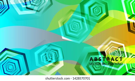 Abstract hexagon background with gradient color . Technology polygonal design . Vector 