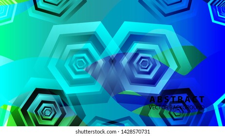 Abstract hexagon background with gradient color . Technology polygonal design . Vector 