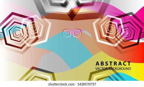 Abstract hexagon background with gradient color . Technology polygonal design . Vector 