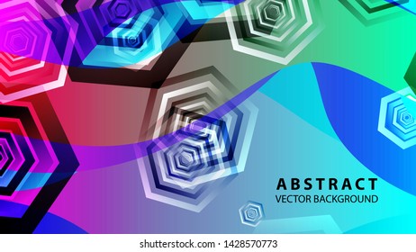 Abstract hexagon background with gradient color . Technology polygonal design . Vector 
