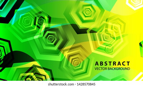 Abstract hexagon background with gradient color . Technology polygonal design . Vector 