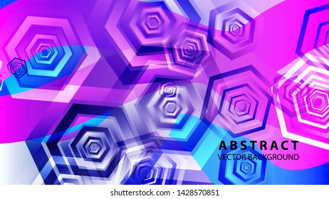 Abstract hexagon background with gradient color . Technology polygonal design . Vector 