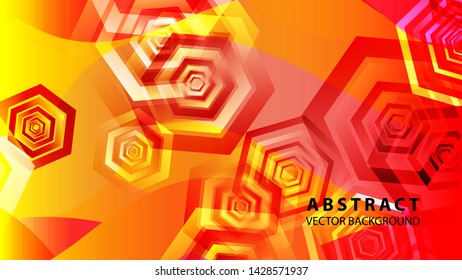 Abstract hexagon background with gradient color . Technology polygonal design . Vector 