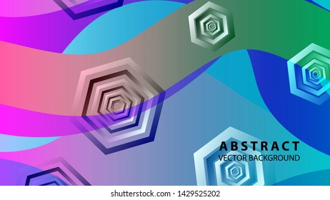Abstract hexagon background with gradient color . Technology polygonal design . Vector 