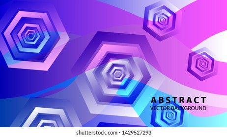 Abstract hexagon background with gradient color . Technology polygonal design . Vector