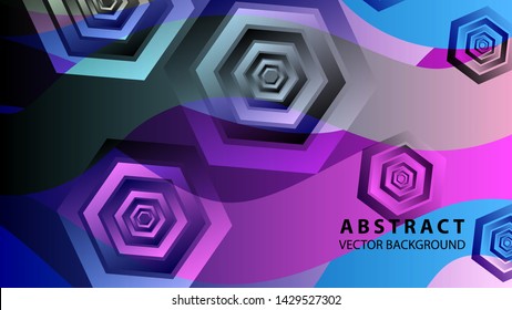 Abstract hexagon background with gradient color . Technology polygonal design . Vector