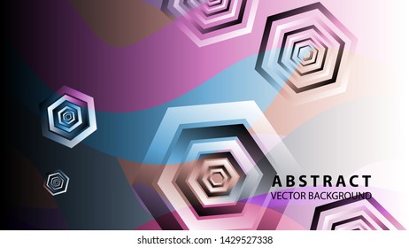 Abstract hexagon background with gradient color . Technology polygonal design . Vector