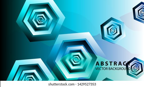 Abstract hexagon background with gradient color . Technology polygonal design . Vector