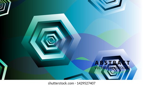 Abstract hexagon background with gradient color . Technology polygonal design . Vector