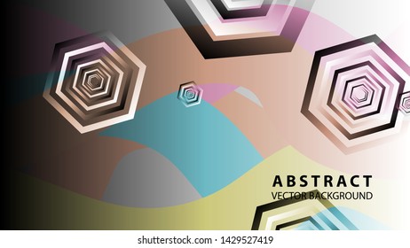 Abstract hexagon background with gradient color . Technology polygonal design . Vector