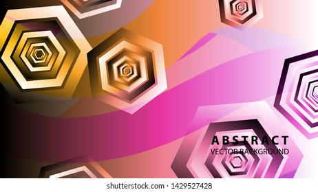 Abstract hexagon background with gradient color . Technology polygonal design . Vector