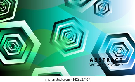 Abstract hexagon background with gradient color . Technology polygonal design . Vector