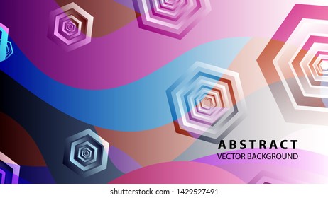 Abstract hexagon background with gradient color . Technology polygonal design . Vector