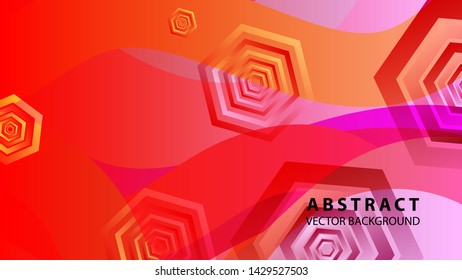 Abstract hexagon background with gradient color . Technology polygonal design . Vector
