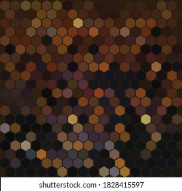 Abstract hexagon background. Honeycomb grid texture and geometric hive hexagonal honeycombs. Mosaic. Honey cells. Vector illustration.
