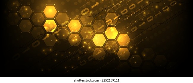 Abstract hexagon background image, futuristic matrix technology concept