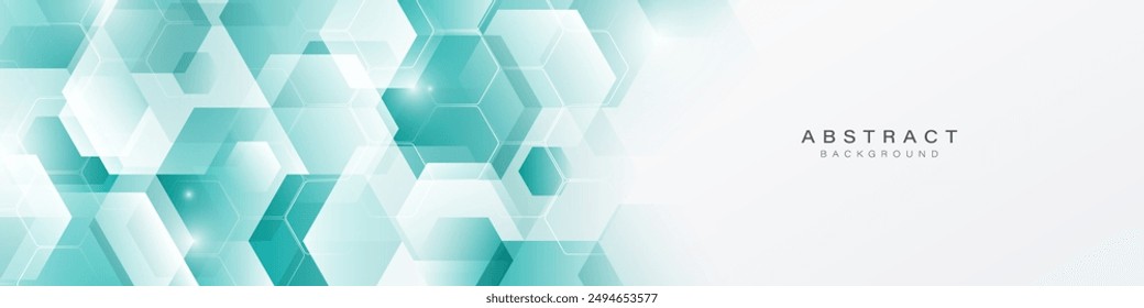 Abstract hexagon background with lines. Modern geometric shapes design. Medical, technology and science concept. Suit for header, cover, presentation, banner, business, website