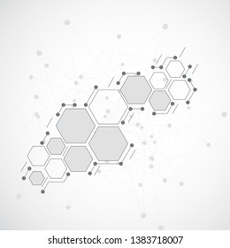 Abstract hexagon background. Medicine, science, technology.