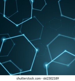Abstract hexagon background, molecular sci fi scientific design. Graphic concept for your design