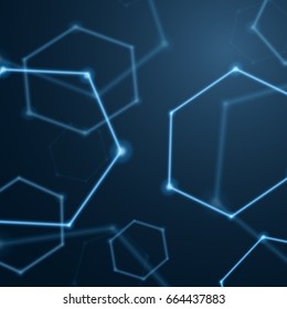 Abstract hexagon background, molecular sci fi scientific design. Graphic concept for your design