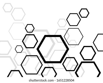 Fondo hexágono abstracto, estructura molecular, forma geométrica con hexágonos. Ilustración del vector