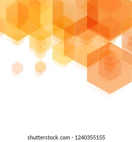 abstract hexagon background orange