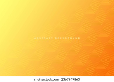 Abstract hexagon background in orange and yellow gradient colors