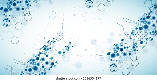 Abstract hexagon background with plexus effect for design works. Vector illustration.
