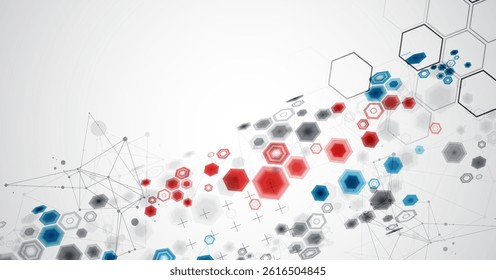 Abstract hexagon background with plexus effect for design works. Vector illustration