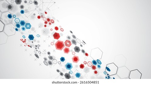 Abstract hexagon background with plexus effect for design works. Vector illustration