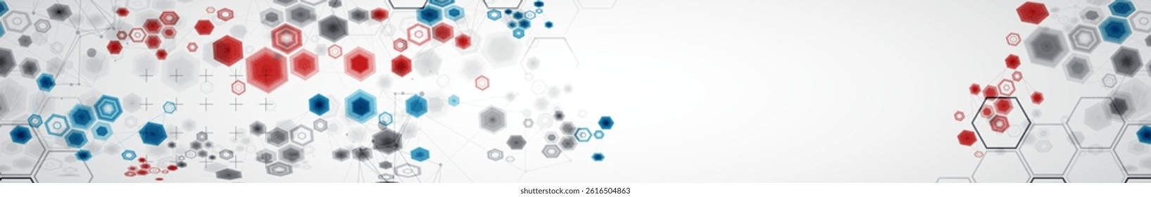 Abstract hexagon background with plexus effect for design works. Vector illustration