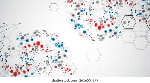 Abstract hexagon background with plexus effect for design works. Vector illustration