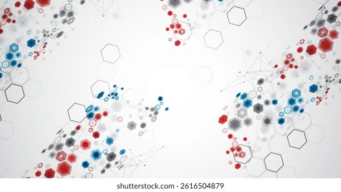 Abstract hexagon background with plexus effect for design works. Vector illustration
