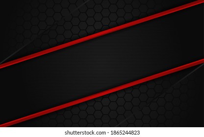 Abstract Hexagon background with red line